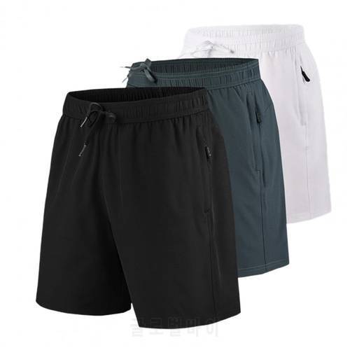 Plus Size Men Casual Shorts Adjustable Drawstring Elastic Waist Solid Color Breathable Mid Waist Men New Summer Training Shorts