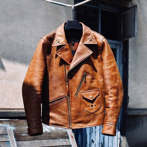 CDJ-64 Super Read Description Asian Size Top Quality Stylish Genuine Cowhide Leather Jacket
