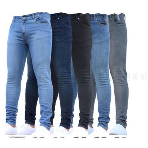 Jeans Men Casual Black Slim Pencil Pants Male Fashion Skinny Biker Pants Street Hip Hop Party Denim Clothing Men S-3XL
