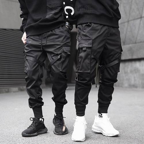 Men Joggers Pants Multi-pocket Elastic Waist Harem Pants Men Hip Hop Streetwear Sweatpants Pencil Pants Techwear