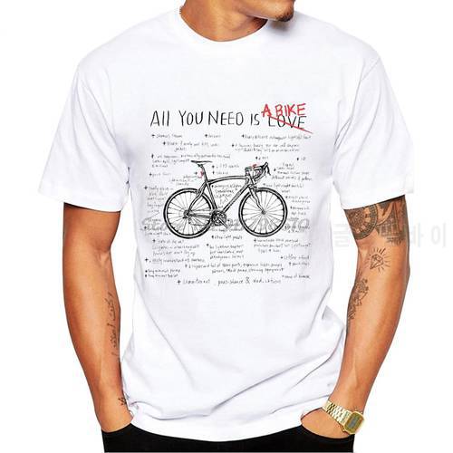 Funny Anatomy Bicycle Design Cool Boy Tees All You Need A Bikes Lovers Letter Man T-Shirt Summer Men Short Sleeve Sport Tops
