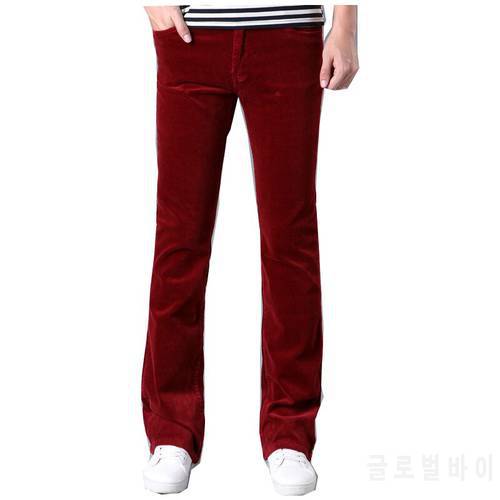 2021 new men&39s flared pants formal pants flared pants red corduroy dance pants