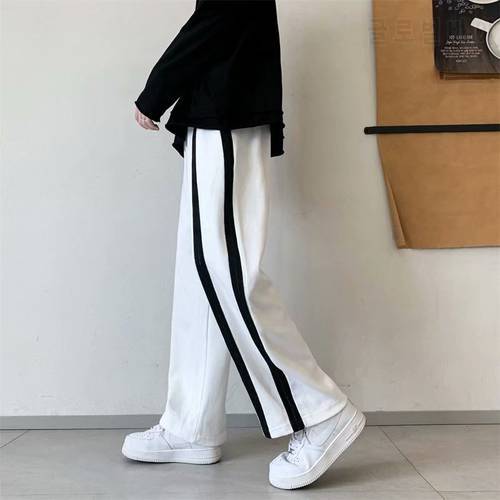 2021 Retro Solid Color Wild Straight Wide Leg Pants Harajuku Japan Style Streetwear Jogger Men Women High Waist Casual Long Pant