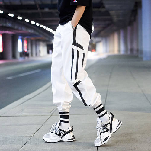 Joggers Pants Men Casual Sport Sweatpants Streetwear Harajuku Wide Skateboard Pants Ankle-length Trousers Techwear Clothes