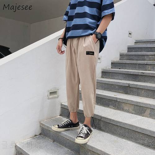 Khaki Pants Men Drawstring Streetwear Plus Size Harajuku Hot Sale Breathable Mens Sweatpants All Match Males Casual Trousers