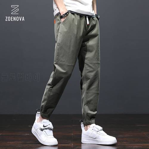 2021 New Men&39s Pocket Appliques Cargo Harem Pants Casual Trousers Male Hip Hop Pants Man Jogger Army Green Streetwear Men