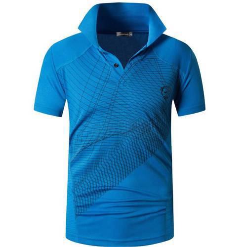 jeansian Men&39s Sport Tee Polo Shirts POLOS Poloshirts Golf Tennis Badminton Dry Fit Short Sleeve LSL244 Blue