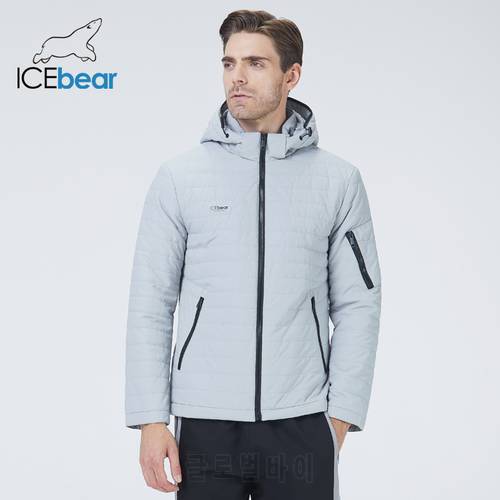 ICEbear 2021 new male short cotton jacket autumn fashion men&39s high quality coat with hood brand apparel MWC21662D