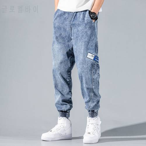 Streetwear Hip Hop Harem Jeans Pants Men Loose Joggers Denim Casual Sweatpants Korean Style Men&39s jeans Cargo Pants Joggers Pant