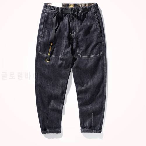 2022 Autumn Loose Tapered Straight Jeans Men New Casual Trousers