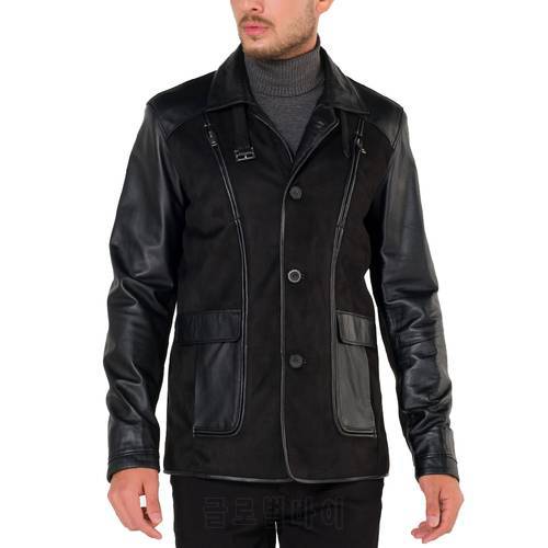 New Season Men&39s Suede Covered Original Leather Winter Coat High Collar Turkish Quality