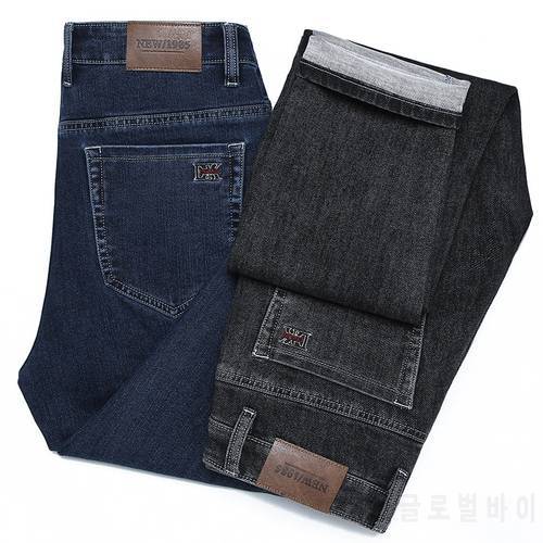 2021 Autumn New Business Casual Men&39s Straight Jeans Classic Style High Quality Black Blue Denim Trousers Male Brand Pants