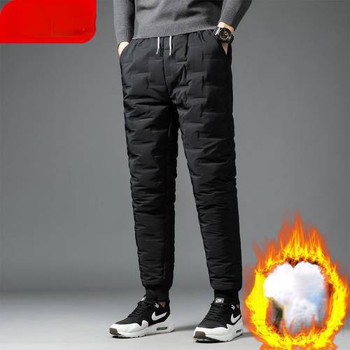 Winter Men&39s 90% White Duck Down Pants High Quality Slim Straight Snow Pants Warm Down Padded Trousers Male Clothing Y39