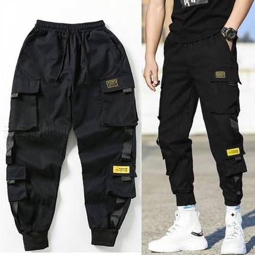 New Hip Hop Joggers Cargo Pants Men Harem Pants Multi-Pocket Ribbons Man Sweatpants Streetwear Casual Mens Pants