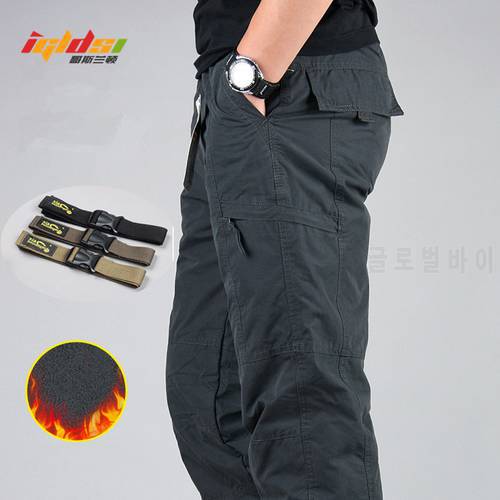 Men&39s Waterproof Winter Cargo Pants Fleece Thick Warm Pants Double Layer Multi Pocket Casual Military Baggy Tactical Trousers
