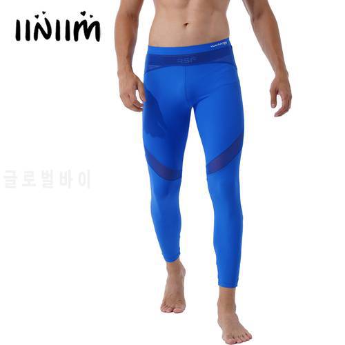 Mens Sheer Mesh Sports Trousers Fitness Skinny Pants Patchwork Workout Casual Pants Breathable Mid Waist Yoga Running Leggings