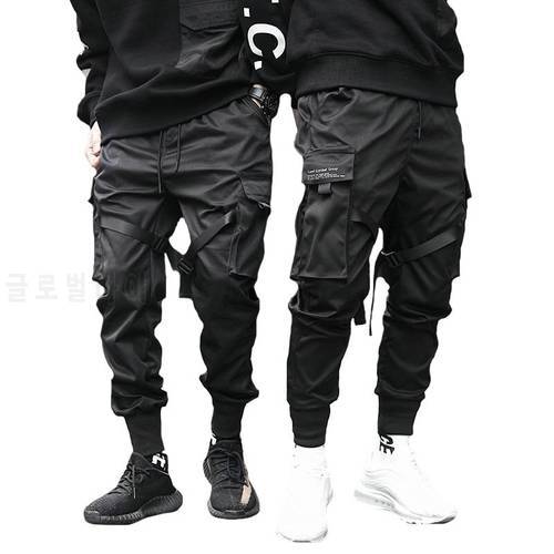 New Ribbon Mens Harem Joggers Hip Hop Men Cargo Pants Streetwear 2021 Casual Pockets Trousers Male Harajuku Fashion Dropshipping