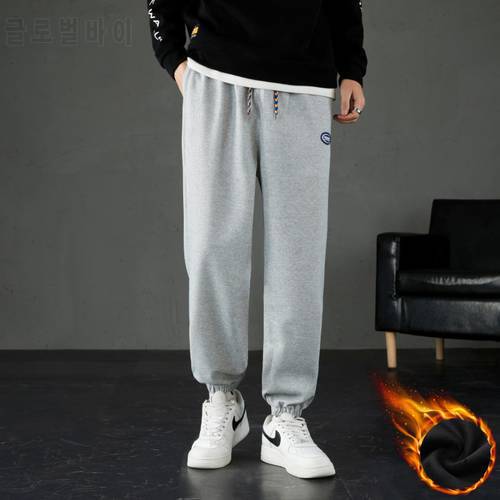 Warm Fleece Jogger Pant 2021 Winter New Comfortable Loose Gym Wear All-match Fashion Casual Men Drawstring Track Thick Trousers