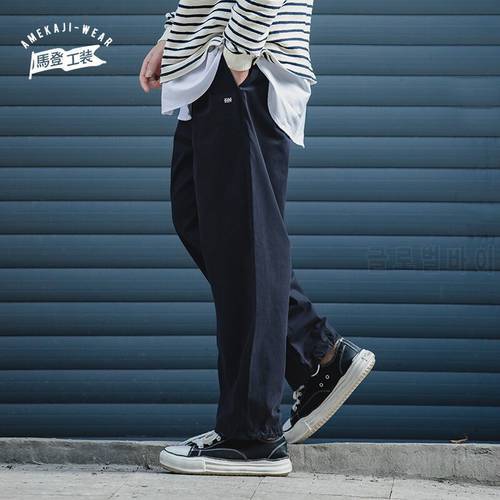 2022 Maden Easy Cargo Pants For Men Loose Casual Pocket Rope Drawstring Pant Overalls Vintage Man Clothing