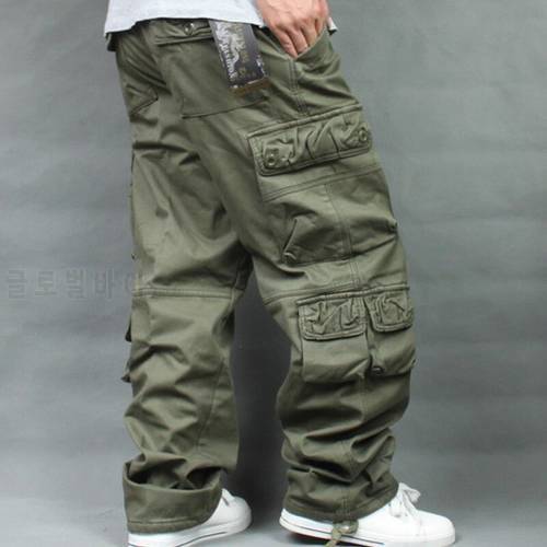 Autumn Winter Fleece Thickened Overalls Hip Hop Men&39s Long Trousers Men Baggy Casual Pants Warmth Plus Size 40 Mens Bottoms