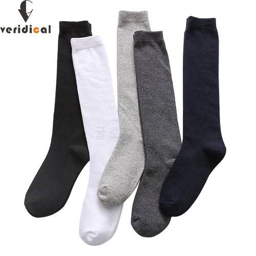 Brand Men&39s Long Socks Casual Combed Cotton Classic Business Solid Socks Party Wedding Gift Comfortable Dress Black Sokken