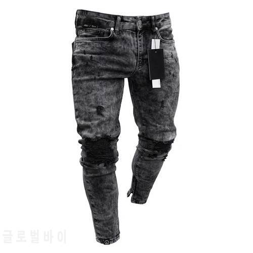 Phaethon Men Skinny Jeans Long Pencil Pants Ripped Jeans Slim Spring Hole Male Hip-hop 100% cotton stretch jeans S-3XL