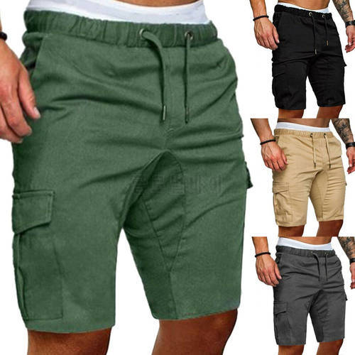Stylish Men Cargo Work Shorts Elasticated Summer Casual Combat Pants Shorts Sport Gym Plain Shorts