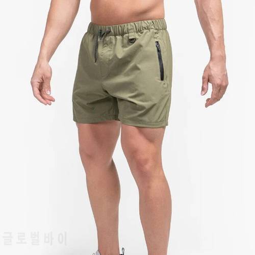 2021 Summer Men gyms Shorts Men sports Shorts Fitness Bodybuilding Zip pocket Jogger Shorts Training Quick dry Male Shorts