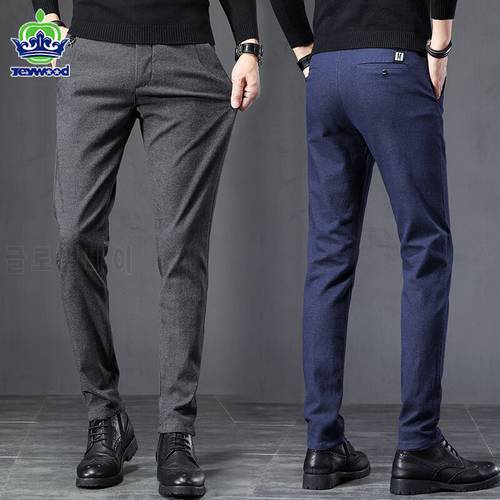 2022 Autumn Winter New Casual Pants Men Cotton Slim Fit Frosted fabric Fashion Trousers Male Brand Clothing Plus Size Pant 28-38
