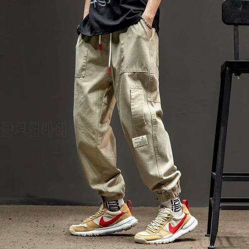 Men&39s Casual Oversize Pants 2023 Fashion New Men&39s Cargo Pant Harajuku Streetwear Trousers Male Solid Color Ankle-length Pants