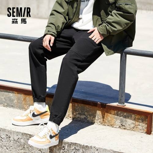 SEMIR Pants Men Solid Ankle-Length Leisure Chic Simple Winter All-Match Mens Baggy Wide Leg Pant Korean Style Fashion Trousers