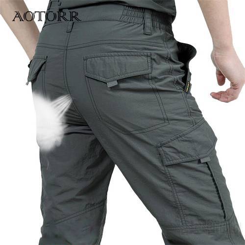 Long Tactical Pants Men Breathable Spring Summer New Multiple Pocket Men&39s Trousers Waterproof Outdoor Military Cargo Pant Male