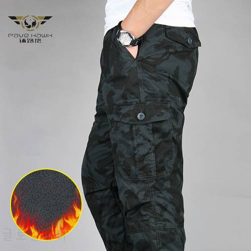 Men&39s Camouflage Winter Fleece Warm Tactical Cargo Pants Loose Army Cotton Long Trousers Male Casual Thicken Baggy Jogger Pants