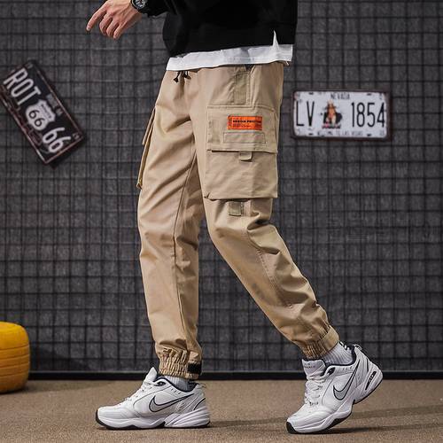 New Cargo Pants Mens Autumn Fashion Solid Color Casual Cotton Trousers Mens Multi Pocket Trend Cargo Pants Streetwear M-4XL