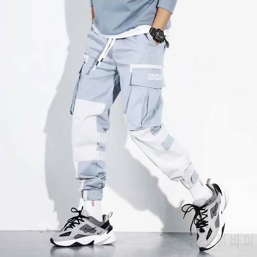2022 Men&39s Pants Fashion Korean Harajuku Joggers Pant Streetwear Cargo Pants Men Casual Men Clothing Elastic Waist Trousers Men