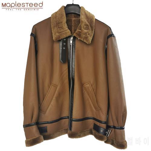 CLEARANCE SUPER Factory Quality Shearling Coat Men 100% Natural Fur Coat Winter Men Warm Winter Clothing M495