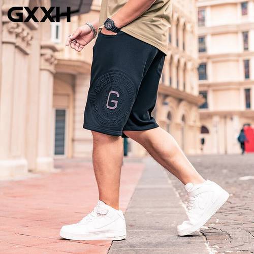 GXXH Embossed 3D Boy&39s Mens Sweat Shorts Cotton Letter Printing Grey Plus Size 6XL Fat Guy Gym Shorts Summer Oversized Male 6XL
