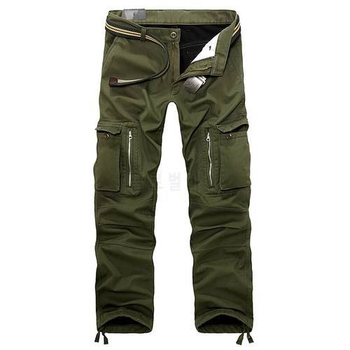 Winter Fleece Warm Tactical Pants Man Cotton Trousers Loose Army Green Cargo Pants Men Casual Plus Thicken Tooling Pants Men