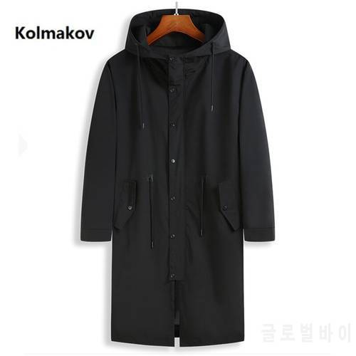2022 spring Long style coat men&39s High quality casual trench coat , casual hoooded jackets men,size XL-8XL