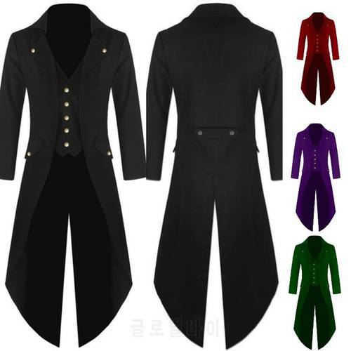 Gentlemen Men&39s Coat Fashion Steampunk Vintage Tailcoat Jacket Gothic Victorian Frock Coat Men&39s Uniform Costume