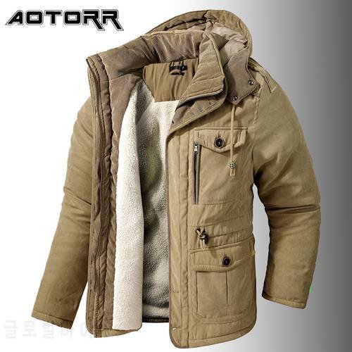 Winter Jacket Men Thicken Cotton Parka Coat 2022 New Fashion Military Jackets Mens Casual Fleece Warm Windproof Overcoats