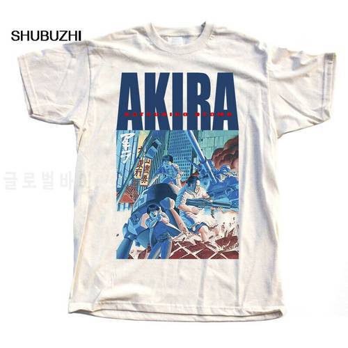 Akira 1988 Natural T-Shirt V7 Manga K.Otomo Tokyo 100% Cotton male brand teeshirt men summer cotton t shirt