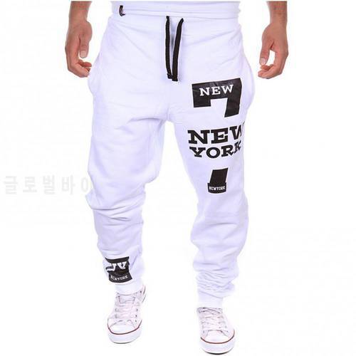 50% Hot Sale Men Casual Jogger Number 7 Printed Letter Drawstring Sweatpants Trousers Pants Summer Hiphop Casual Sports Pants