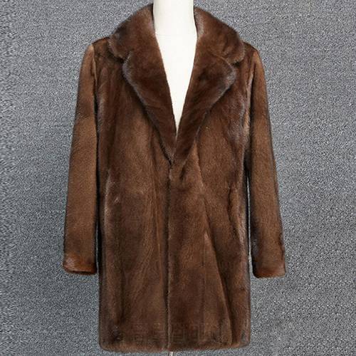New high imitation mink fur men&39s mink fur coat whole mink Haining fur long fur coat winter coat
