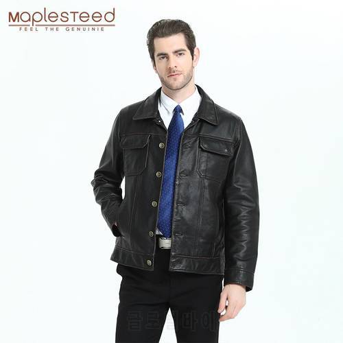 Men Leather Jacket Edged 100% Natural Calfskin Jacket Genuine Leather Jacket Man Cow Skin Coat Male Leather Clothing Autumn M230