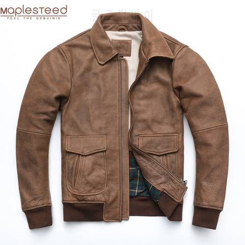 Classic Flight A2 Jackets Men Leather Jacket 100% Natural Cowhide 4 Colors Man Skin Coat Winter Clothing Autumn Chest 130cm M228