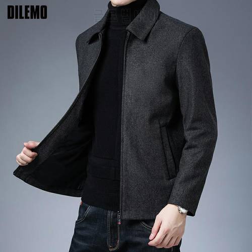DILEMO Mens Coat Stuff Jackets New Brand Casual Fashion Lapel Autumn Winter 2022 Men Clothing Fashion Solid High Quality Classic