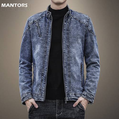 2022 Autumn Winter Mens Blue Denim Jacket Cargo Coat Fashion Casual Cotton Slim Jeans Jacket Male Brand Clothes Trendy Outerwear