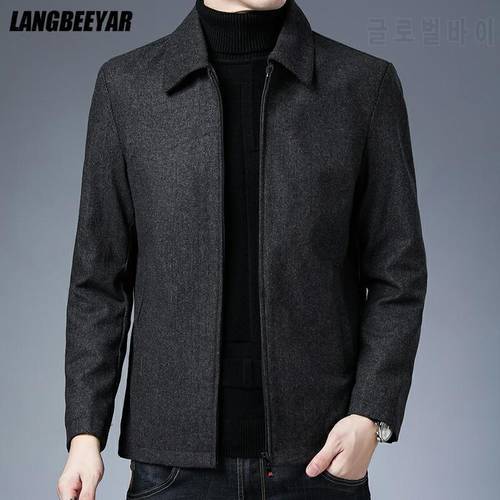 High Quality New Brand Casual Fashion Lapel Autumn Winter Mens Coat 2022 Men Clothing Fashion Jacket Solid Classic Windbreaker