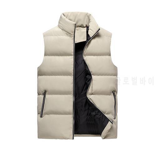 Varsanol Men&39s Vest Jackets Winter Sleeveless Solid Coat Homme Clothing 2021 Fashion Oversized 4XL Male Warm Waistcoat Vest Man